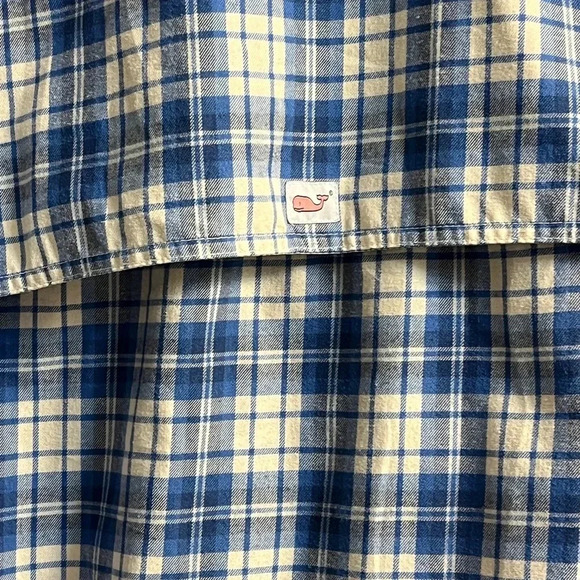 Vineyard Vines Harbor Blue White Flag Plaid Long Sleeve Shirt, Men’s Size Medium - Picture 9 of 14